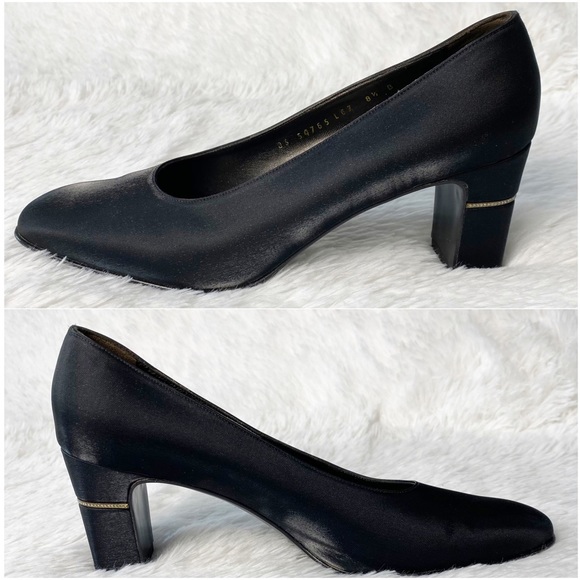 Salvatore Ferragamo Vintage Nero Square Cranny Block Heels Women's Size 8.5B - Picture 7 of 12